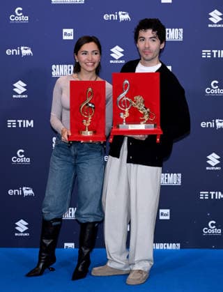 Sanremo, 76th Italian Song Festival - Photocall Winners of the 26th Festival - in the photo: Ditonellapiaga Sergio Bardotti awards from the press room at Radio and Fulminacci Mia Martini critics award  Copyright: xTerenghi PoolxSanremo02x xipa-agency.netx xPoolxSanremox02x IPA_Agency_IPA72212594