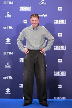 March 1, 2026, Sanremo, Rome, Italia: Second-place Italian singer Sayf poses with his mother during a photocall at the 76th Sanremo Italian Song Festival, Sanremo, Italy, 01 March 2026. The 76th Sanremo Italian Song Festival started on 24 February and concluded on the evening of 28 February 2026.....1 Mar 2026 Sanremo Italia  - ZUMAa289 20260301_zia_a289_261 Copyright: xMariaxLauraxAntonellix