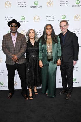 Nikon Kwantu, Geeta Gandbhir, Alisa Payne und Sam Bisbee bei der 37. Verleihung der Producers Guild Awards 2026 im Hotel Fairmont Century Plaza. Los Angeles, 28.02.2026