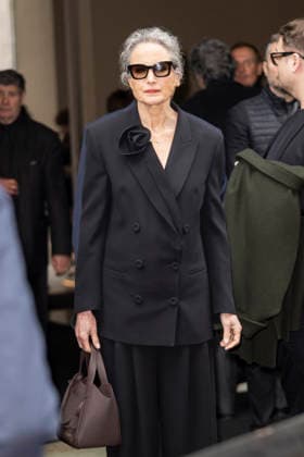 ARMANI - Guest arrivals - Milan Fashion Week - Womenswear Fall Winter 2026 2027 MILAN, ITALY - FEBRUARY 28: Andie MacDowell arrives to Armani fashion show during the Milan Womenswear Fall Winter 2026 2027 Fashion Week on March1st, 2026 in Milan, Italy. Photo by Marco Piovanotto Abacapress.com  Copyright: xPiovanottoxMarco ABACAx