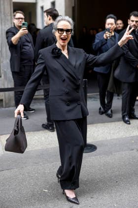ARMANI - Guest arrivals - Milan Fashion Week - Womenswear Fall Winter 2026 2027 MILAN, ITALY - FEBRUARY 28: Andie MacDowell arrives to Armani fashion show during the Milan Womenswear Fall Winter 2026 2027 Fashion Week on March1st, 2026 in Milan, Italy. Photo by Marco Piovanotto Abacapress.com  Copyright: xPiovanottoxMarco ABACAx