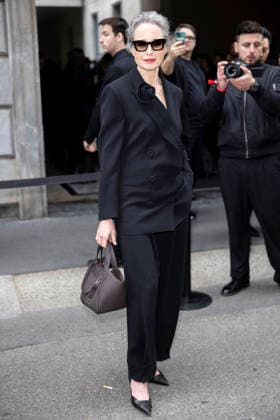 ARMANI - Guest arrivals - Milan Fashion Week - Womenswear Fall Winter 2026 2027 MILAN, ITALY - FEBRUARY 28: Andie MacDowell arrives to Armani fashion show during the Milan Womenswear Fall Winter 2026 2027 Fashion Week on March1st, 2026 in Milan, Italy. Photo by Marco Piovanotto Abacapress.com  Copyright: xPiovanottoxMarco ABACAx
