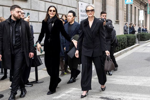 ARMANI - Guest arrivals - Milan Fashion Week - Womenswear Fall Winter 2026 2027 MILAN, ITALY - FEBRUARY 28: Andie MacDowell arrives to Armani fashion show during the Milan Womenswear Fall Winter 2026 2027 Fashion Week on March1st, 2026 in Milan, Italy. Photo by Marco Piovanotto Abacapress.com  Copyright: xPiovanottoxMarco ABACAx