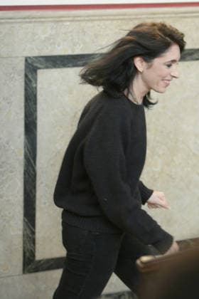 March 1, 2026, Milan, Lombardy, Italy: Designer FRANCESCA LIBERATORE appears on the runway at the end of her Fall Winter 2026 27 fashion show during Milan Women s Fashion Week in Milan on March 1, 2026. Milan Italy  - ZUMAp285 20260301_zep_p285_092 Copyright: xGennaroxPiscopox