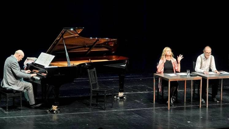 Musikalische Lesung nach Loriot ** NUR FÜR REDAKTIONELLE ZWECKE ** EDITORIAL USE ONLY **<p>Impression von der Musikalischen Lesung nach Loriot am Sonntag, 01.03.2026 im Großen Haus des Musiktheaters in Gelsenkirchen mit Christine Sommer, Martin Brambach und Dietmar Loeffler. Deutschland NRW Gelsenkirchen Copyright: MichaelxKorte