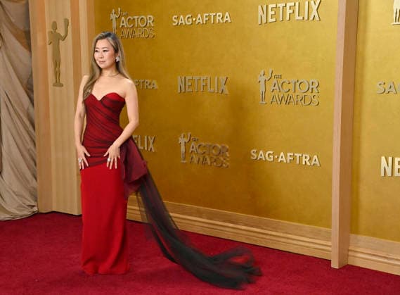 Maggie Kang attends the 32nd annual Actor Awards (formerly the SAG Awards) held at the Shrine Auditorium in Los Angeles on Sunday, March 1, 2026.  LAP20260301641 JIMxRUYMEN