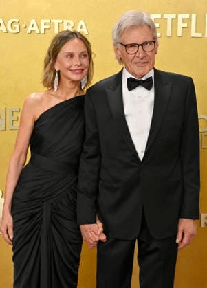 Calista Flockhart and Harrison Ford attend the 32nd annual Actor Awards (formerly the SAG Awards) held at the Shrine Auditorium in Los Angeles on Sunday, March 1, 2026.  LAP20260301905 JIMxRUYMEN