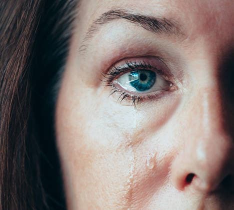 Close up of half of woman s eye with tears running down her cheeks. Kingston, Ontario, Canada CR_DOHO260227A-1974520-01 ,model released, Symbolfoto