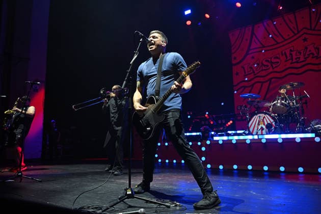 Less Than Jake performing at Brixton Academy LONDON, ENGLAND - MARCH 01: Chris DeMakes of ˜Less Than Jake™ performing at Brixton Academy on March 01, 2026 in London, England. CAP MAR MAR Great Britain Copyright: xMartinxHarris CapitalxPicturesx