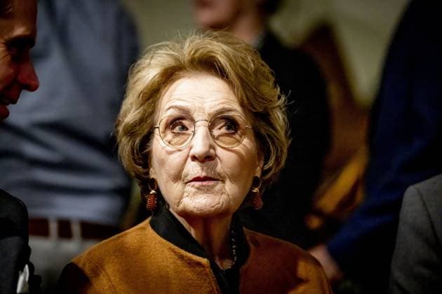 KATWIJK - Princess Margriet visits the exhibition Sailing for Freedom at the Katwijk Museum. The exhibition highlights the history of the Dutch merchant navy. Historical objects, images, and personal stories illustrate the conditions under which merchant navy personnel sailed and the role they played in supplying the Allies. ROBIN UTRECHT ANP netherlands out - belgium out  Copyright: xx x552240659x originalFilename: 552240659.jpg
