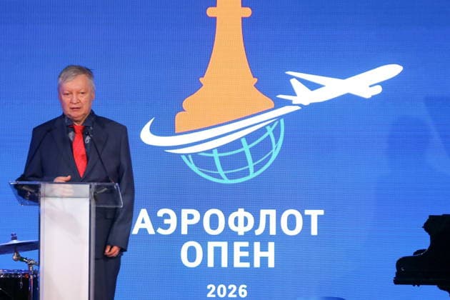 RUSSIA, MOSCOW - FEBRUARY 27, 2026: Chess grandmaster Anatoly Karpov attends the Aeroflot Open 2026 international chess tournament at The Carlton hotel Moscow Russia  - ZUMAt113 20260227_zaa_t113_561 Copyright: xSemyonxStarikovichx
