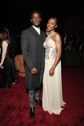 LOS ANGELES, CA - MARCH 1: Damson Idris and Jayme Lawson at the 2026 Screen Actors Guild Awards After Party at the Shrine Auditorium in Los Angeles, California on March 1, 2026. Copyright: xWalikxGoshornx