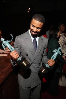 LOS ANGELES, CA - MARCH 1: Michael B. Jordan at the 2026 Screen Actors Guild Awards After Party at the Shrine Auditorium in Los Angeles, California on March 1, 2026. Copyright: xWalikxGoshornx