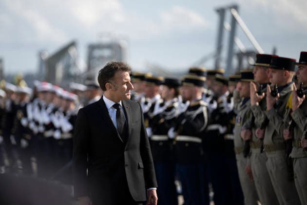 Emanuel Macron At Ile Longue Defence unit - Crozon French President Emmanuel Macron visits the nuclear submarine navy base of Ile Longue in Crozon, France, 02 March 2026. Photo by Eliot Blondet ABACAPRESS.COM Crozon France France  Copyright: xBlondetxEliot ABACAx
