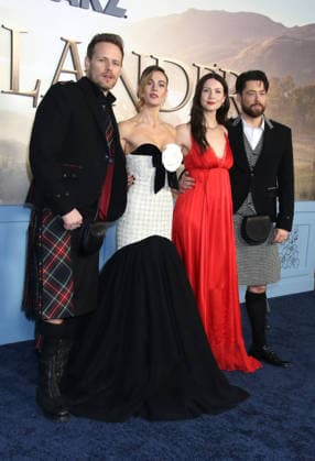 NEW YORK, NY - MARCH 2: Sam Heughan, Sophie Skelton, Caitriona Balfe, Richard Rankin at the Starz Outlander season 8 premiere at Alice Tully Hall on March 02, 2026 in New York City. Copyright: xRWx