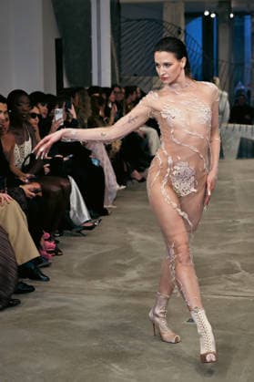 PFW - Weinsanto Runway A model walks the runway during the Weinsanto Womenswear Fall Winter 2026-2027 show as part of Paris Fashion Week on March 02, 2026 in Paris, France. Photo by Jana Call me J ABACAPRESS.COM Paris Ile de France France  Copyright: xJanaxCallxmexJ ABACAx
