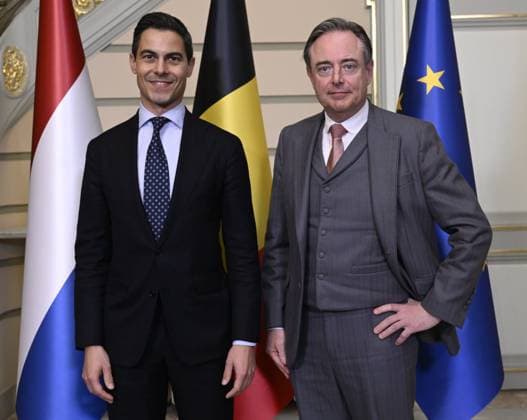 Meeting between PM Bart De Wever & Dutch Prime Minister Rob Jetten BRUSSELS, BELGIUM - MARCH 03 : Meeting between Prime Minister Bart De Wever (N-VA) and Dutch Prime Minister Rob Jetten on March 3, 2026 in Brussels, Belgium, 03 03 2026 Brussels Belgium  Copyright: xDidierxLebrunx