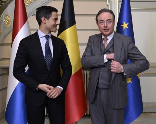 Meeting between PM Bart De Wever & Dutch Prime Minister Rob Jetten BRUSSELS, BELGIUM - MARCH 03 : Meeting between Prime Minister Bart De Wever (N-VA) and Dutch Prime Minister Rob Jetten on March 3, 2026 in Brussels, Belgium, 03 03 2026 Brussels Belgium  Copyright: xDidierxLebrunx