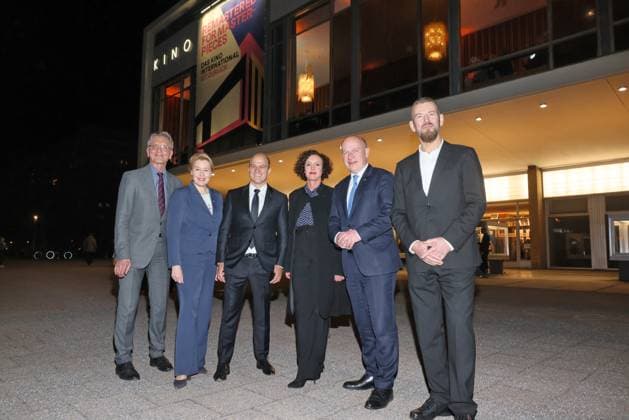 Wiedereröffnung des Kino International Franziska Giffey, Christian Bräuer, Maria Schrader, Kai Wegner, Heinrich-Georg Kloster Offizielle Wiedereröffnung des Kino International in Berlin Karl-Marx-Allee, Datum: 03.03.2026 Copyright: xEventpress Kratschx