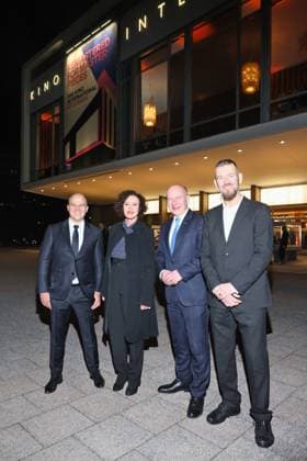 Wiedereröffnung des Kino International Christian Bräuer, Maria Schrader, Kai Wegner, Heinrich-Georg Kloster Offizielle Wiedereröffnung des Kino International in Berlin Karl-Marx-Allee, Datum: 03.03.2026 Copyright: xEventpress Kratschx
