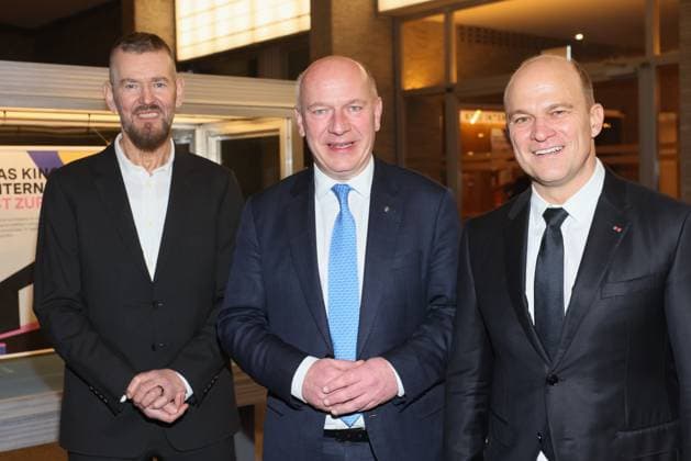 Wiedereröffnung des Kino International Heinrich-Georg Kloster, Kai Wegner, Christian Bräuer Offizielle Wiedereröffnung des Kino International in Berlin Karl-Marx-Allee, Datum: 03.03.2026 Copyright: xEventpress Kratschx