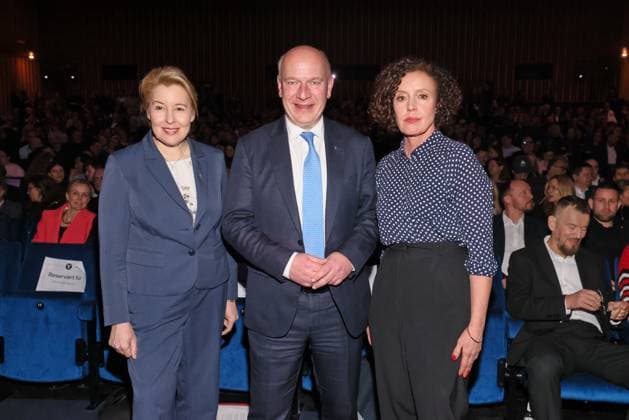 Wiedereröffnung des Kino International Franziska Giffey, Kai Wegner, Maria Schrader Offizielle Wiedereröffnung des Kino International in Berlin Karl-Marx-Allee, Datum: 03.03.2026 Copyright: xEventpress Kratschx