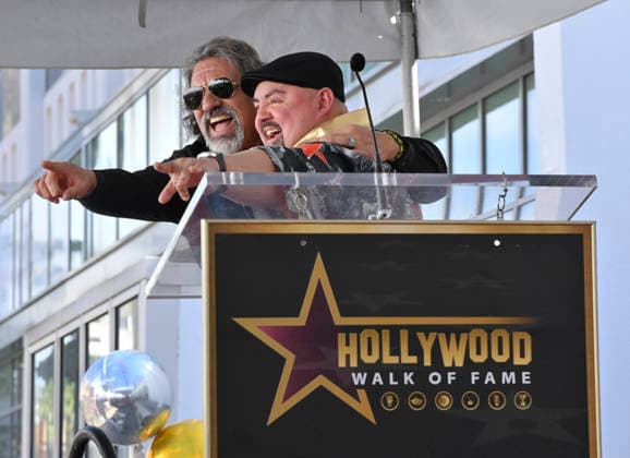 Comedian Gabriel Fluffy Iglesias (R) is joined by Martin Moreno during unveiling ceremony honoring him with the 2,838th star on the Hollywood Walk of Fame in Los Angeles on Tuesday, March 3, 2026.  LAP2026030310 JIMxRUYMEN