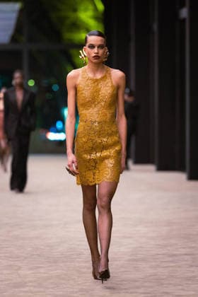 PFW - Saint Laurent Runway A model presents a creation for Saint Laurent for the Women s Ready to Wear Fall Winter 2026-2027 collection fashion show as part of the Paris Women Fashion Week (PFW), in Paris, on March 3, 2026. Photo by Alexis Jumeau ABACAPRESS.COM Paris France  Copyright: xJumeauxAlexis ABACAx