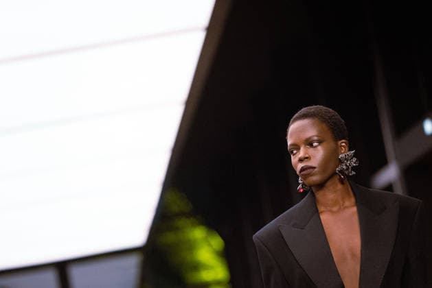PFW - Saint Laurent Runway A model presents a creation for Saint Laurent for the Women s Ready to Wear Fall Winter 2026-2027 collection fashion show as part of the Paris Women Fashion Week (PFW), in Paris, on March 3, 2026. Photo by Alexis Jumeau ABACAPRESS.COM Paris France  Copyright: xJumeauxAlexis ABACAx