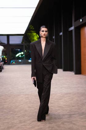 PFW - Saint Laurent Runway A model presents a creation for Saint Laurent for the Women s Ready to Wear Fall Winter 2026-2027 collection fashion show as part of the Paris Women Fashion Week (PFW), in Paris, on March 3, 2026. Photo by Alexis Jumeau ABACAPRESS.COM Paris France  Copyright: xJumeauxAlexis ABACAx
