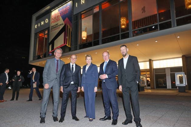 03.03.2026, Christian Bräuer, Franziska Giffey, Kai Wegner und Heinrich-Georg Kloster, Wiedereröffnung des Kino International nach Sanierung, Berlin, Berlin Deutschland, Germany