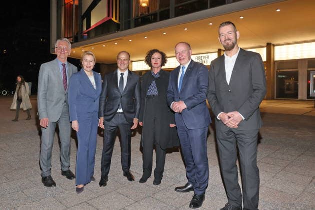 03.03.2026, Christian Bräuer, Franziska Giffey, Kai Wegner und Heinrich-Georg Kloster, Wiedereröffnung des Kino International nach Sanierung, Berlin, Berlin Deutschland, Germany