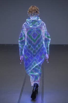 PFW - Anrealage Fecales Runway A model walks the runway during the Anrealage Womenswear Fall Winter 2026-2027 show as part of Paris Fashion Week on March 03, 2026 in Paris, France. Photo by Alain Gil Gonzalez ABACAPRESS.COM Paris France  Copyright: xGonzalezxAlain-Gil ABACAx