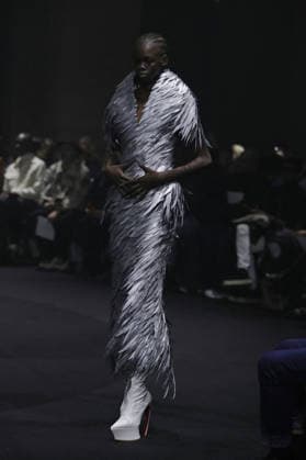 PFW - Matieres Fecales Runway A model walks the runway during the Matieres Fecales Womenswear Fall Winter 2026-2027 show as part of Paris Fashion Week on March 03, 2026 in Paris, France. Photo by Alain Gil Gonzalez ABACAPRESS.COM Paris France  Copyright: xGonzalezxAlain-Gil ABACAx