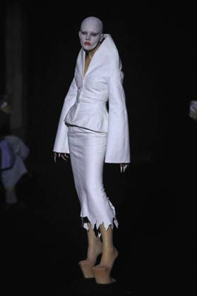 PFW - Matieres Fecales Runway A model walks the runway during the Matieres Fecales Womenswear Fall Winter 2026-2027 show as part of Paris Fashion Week on March 03, 2026 in Paris, France. Photo by Alain Gil Gonzalez ABACAPRESS.COM Paris France  Copyright: xGonzalezxAlain-Gil ABACAx