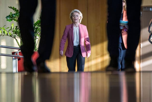 March 4, 2026: Ursula Von der Leyen , the president of the European Commission arrives for the weekly meeting of the College of Commissioners at the European Commission headquarters in Brussels, Belgium, Wednesday, 04.03.2026. The Commission is expected to adopt the Industry Acceleration Act aimed at strengthening Europes manufacturing sector, alongside a maritime industrial strategy, an EU ports strategy, a gender equality strategy for 2026Ã2030 and an intergenerational fairness strategy. - ZUMAw80_ 20260304_faf_w80_008 Copyright: xWiktorxDabkowskix