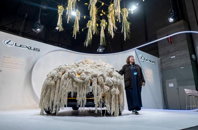 Presentation of the Lexus stand at the ARCO fair The artist who has won the Lexus Art Car 2025, Mariadela Araujo, poses with the Lexus Art Car 2025, at the Lexus stand at the ARCO fair, on March 4, 2026, in Madrid Spain For the seventh consecutive year, Lexus participates in ARCO, this time with an installation based on the five senses that proposes a sensory journey to relate to art from the experience, curiosity and emotion 04 MARCH 2026 Madrid Madrid Madrid Spain  Copyright: xAlbertoxOrtegax 7337508