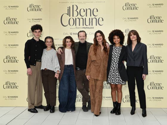 Rome, Le Meridien Hotel, photocall for the film The Common Good. Pictured: Andrea Fuorto, Livia Ferri, Teresa Saponangelo, Rocco Papaleo, Claudia Pandolfi, Rosanna Sparapano, and Vanessa Scalera.  Copyright: xMarcoxProvvisionatox xipa-agency.netx xMarcoxProvvisionatox IPA_Agency_IPA72370152
