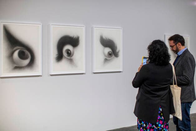 March 4, 2026, Madrid, Madrid, Spain: A woman photographs the work of Guatemalan artist Rodolfo Abularach during the opening of ARCO (Spain s International Contemporary Art Fair) at its 45th edition at the IFEMA exhibition center in Madrid. Madrid Spain - ZUMAs296 20260304_znp_s296_004 Copyright: xLuisxSotox