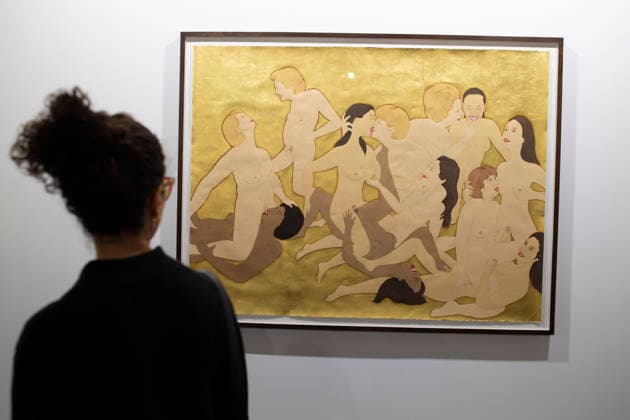 March 4, 2026, Madrid, Madrid, Spain: A visitor observes Kubra Khademi s work, which portrays powerful women from around the world during the opening of ARCO (Spain s International Contemporary Art Fair) at its 45th edition at the IFEMA exhibition center in Madrid. Madrid Spain - ZUMAs296 20260304_znp_s296_008 Copyright: xLuisxSotox