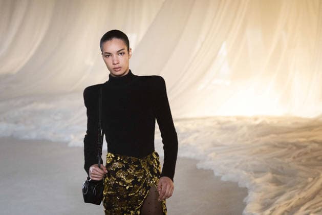 PFW - Balmain Runway A model walks the runway during the Balmain Womenswear Fall Winter 2026-2027 show as part of Paris Fashion Week on March 04, 2026 in Paris, France. Photo by Alexis Jumeau ABACAPRESS.COM Paris France  Copyright: xJumeauxAlexis ABACAx