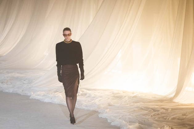 PFW - Balmain Runway A model walks the runway during the Balmain Womenswear Fall Winter 2026-2027 show as part of Paris Fashion Week on March 04, 2026 in Paris, France. Photo by Alexis Jumeau ABACAPRESS.COM Paris France  Copyright: xJumeauxAlexis ABACAx