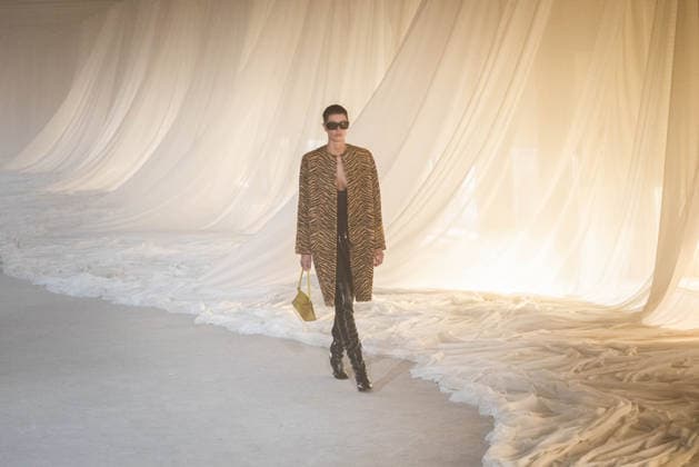 PFW - Balmain Runway A model walks the runway during the Balmain Womenswear Fall Winter 2026-2027 show as part of Paris Fashion Week on March 04, 2026 in Paris, France. Photo by Alexis Jumeau ABACAPRESS.COM Paris France  Copyright: xJumeauxAlexis ABACAx