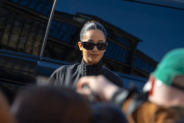 PFW Courreges Outside Arrivals NB Lena Mahfouf Situation arrived at the Courreges Womenswear Fall Winter 2026-2027 show as part of Paris Fashion Week on March 04, 2026 in Paris, France. Photo by Nasser Berzane ABACAPRESS.COM Paris France  Copyright: xBerzanexNasser ABACAx