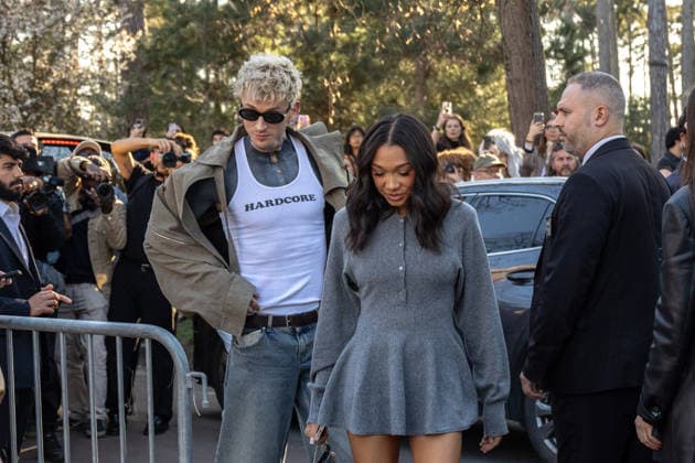 PFW Stella McCartney Outside Arrivals NB Machine Gun Kelly, Casie Baker arrived at the Stella McCartney Womenswear Fall Winter 2026-2027 show as part of Paris Fashion Week on March 04, 2026 in Paris, France. Photo by Nasser Berzane ABACAPRESS.COM Paris France  Copyright: xBerzanexNasser ABACAx