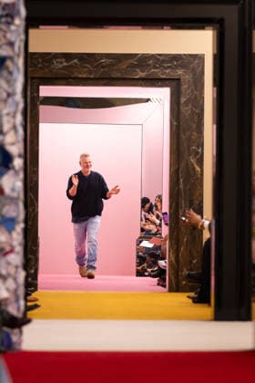 PFW - Acne Studios Runway AJ Sweden fashion designer Jonny Johansson acknowledges the audience at the end of the Acne Studios Women s Ready to Wear Fall Winter 2026-2027 collection fashion show as part of the Paris Women Fashion Week, in Paris, on March 4, 2026. Photo by Alexis Jumeau ABACAPRESS.COM Paris France  Copyright: xJumeauxAlexis ABACAx