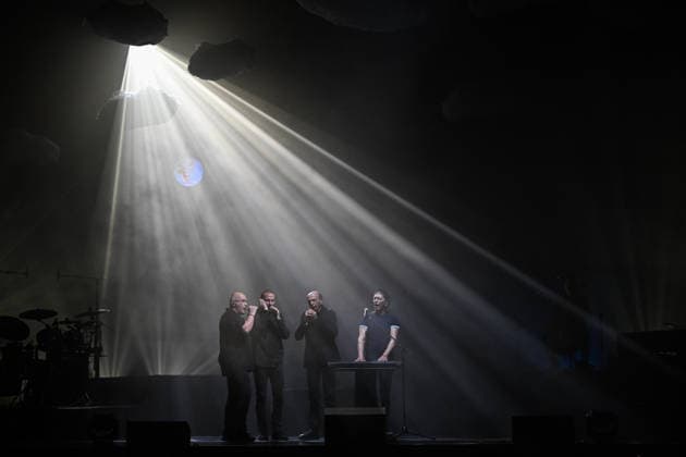 I Muvrini In Concert - Paris I Muvrini, Jean-François Bernardini, Alain Bernardini, Stéphane Mangiantini performs at the l Olympia in Paris, France on March 4, 2026. Photo by Christophe Meng ABACAPRESS.COM Paris France  Copyright: xMengxChristophe ABACAx