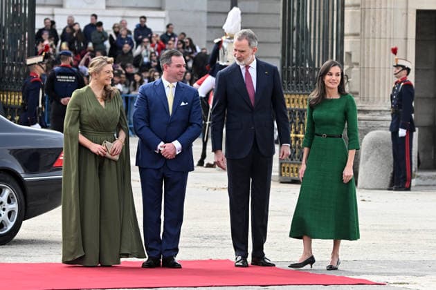 The King and Queen receive with honors the Grand Dukes of Luxembourg at the Royal Palace Stéphanie de Lannoy, William V of Luxembourg, King Felipe VI and Queen Letizia during the reception at the Royal Palace, on March 5, 2026, in Madrid Spain The Grand Dukes of Luxembourg began their reign in October last year, following the abdication of Henry of Luxembourg in favor of his son KING DUCHESSES OF LUXEMBOURG José Madrid Madrid Madrid Madrid Spain  Copyright: xJosÃ xOlivax 7340182
