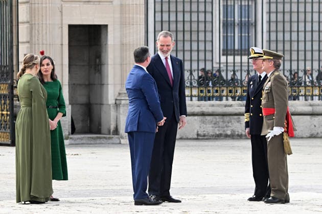 The King and Queen receive with honors the Grand Dukes of Luxembourg at the Royal Palace Stéphanie de Lannoy, Queen Letizia, William V of Luxembourg and King Felipe VI during the reception at the Royal Palace, on March 5, 2026, in Madrid Spain The Grand Dukes of Luxembourg began their reign in October last year, following the abdication of Henry of Luxembourg in favor of his son KING DUCHESSES OF LUXEMBOURG José Madrid Madrid Madrid Madrid Spain  Copyright: xJosÃ xOlivax 7340184