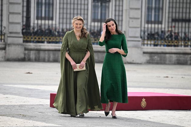 The King and Queen receive with honors the Grand Dukes of Luxembourg at the Royal Palace Stéphanie de Lannoy and Queen Letizia during the reception at the Royal Palace, on March 5, 2026, in Madrid Spain The Grand Dukes of Luxembourg began their reign in October last year, following the abdication of Henry of Luxembourg in favor of his son KINGDOM DUCHES LUXEMBOURG José Madrid Madrid Madrid Spain  Copyright: xJosÃ xOlivax 7340208